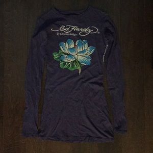 Purple Ed Hardy Long Sleeve Shirt